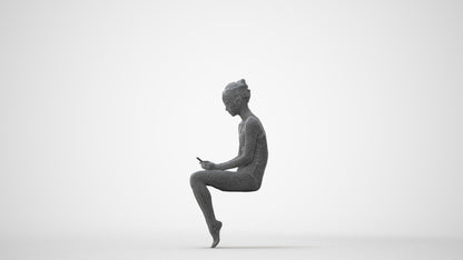 realistic 3D human woman casual pool, archviz people FBX OBJ for Blender, square thumbnail