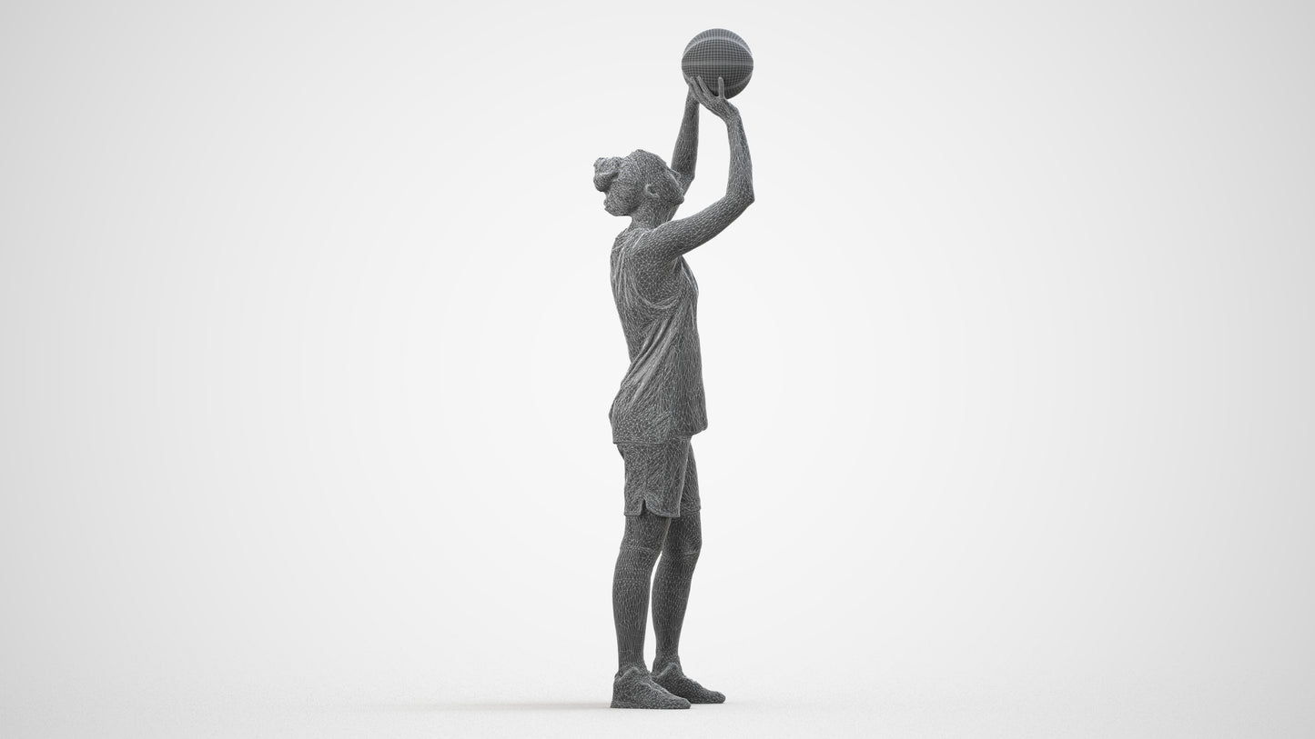 photogrammetry 3D woman sport, realistic human model archviz FBX, wireframe side view
