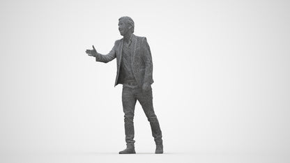 realistic 3D human man business, archviz people FBX OBJ for Blender, wireframe back view