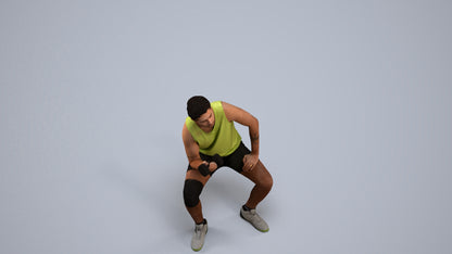 3D people model man sport, scanned human for 3ds Max rendering, back view render