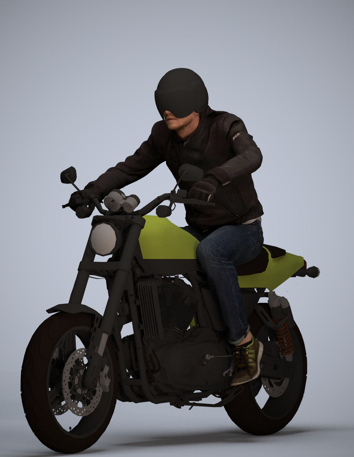 3D people model man casual cycling, scanned human for 3ds Max rendering