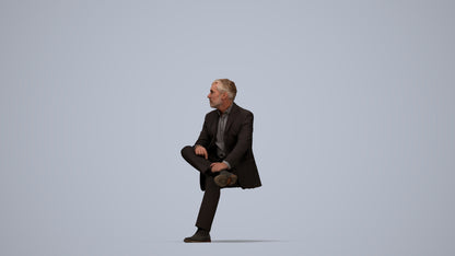 photogrammetry 3D man business, realistic human model archviz FBX, top-down view render