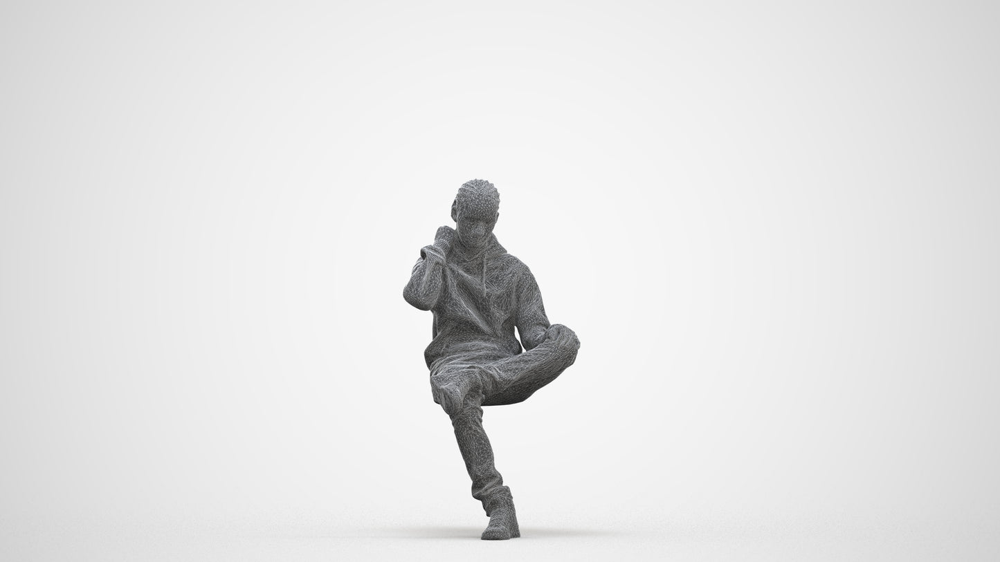 3D scanned boy kids casual, photorealistic archviz people for Enscape and SketchUp, three-quarter front view render