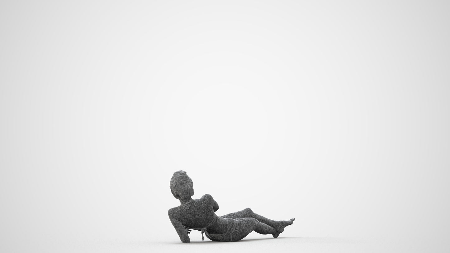 realistic 3D woman pool, scanned archviz people for Blender and 3ds Max, square thumbnail