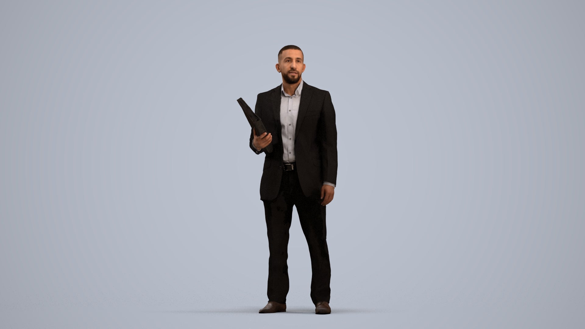 3D scanned man business, photorealistic archviz people for Enscape and SketchUp, standing pose render