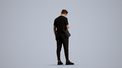 realistic 3D boy casual kids, scanned archviz people for Blender and 3ds Max, front view render