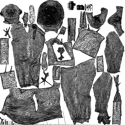 3D people model woman casual shopping, scanned human for 3ds Max rendering, wireframe top-down view