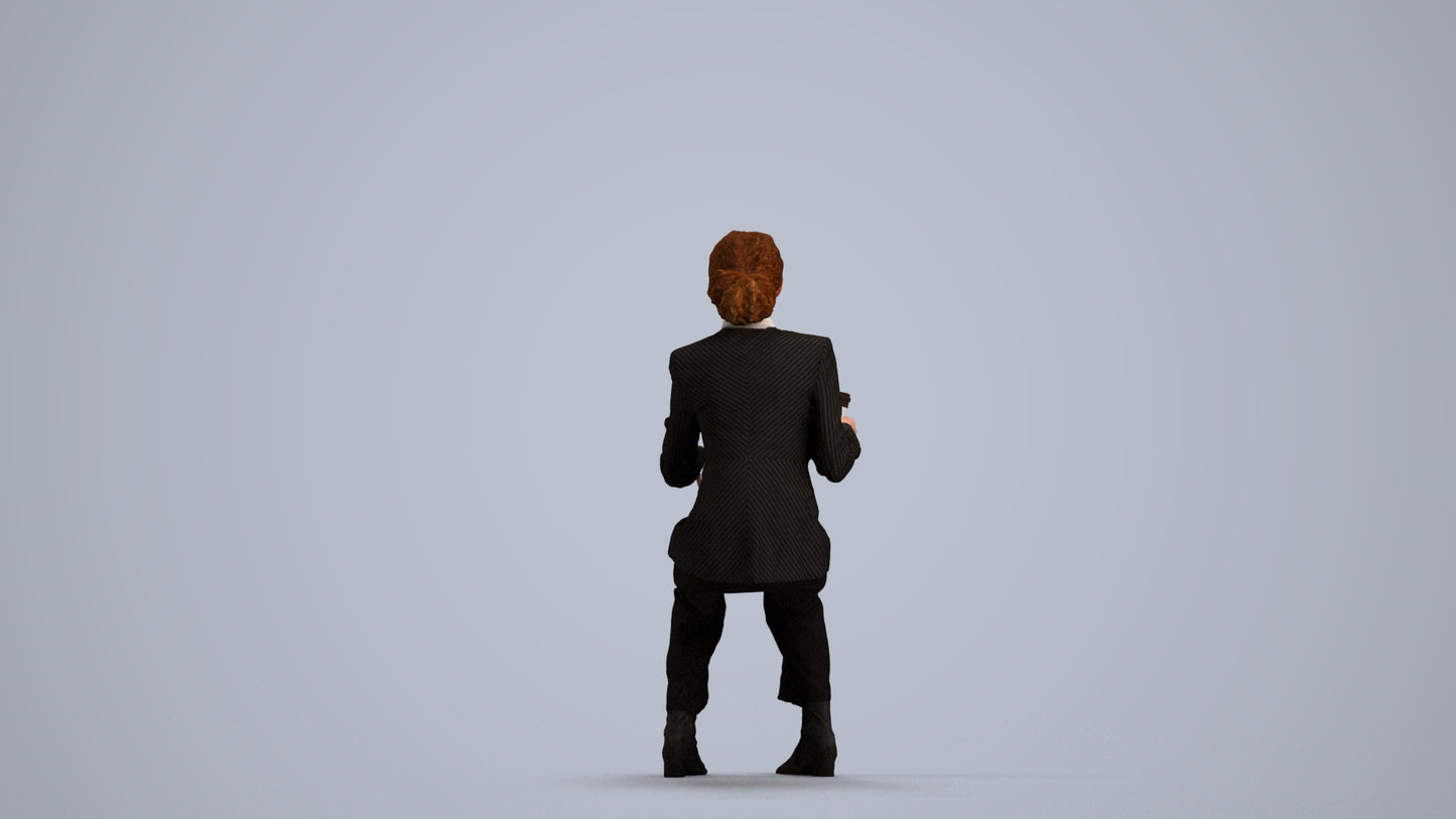 scanned 3D woman business, photogrammetry people for Enscape and V-Ray, front view render