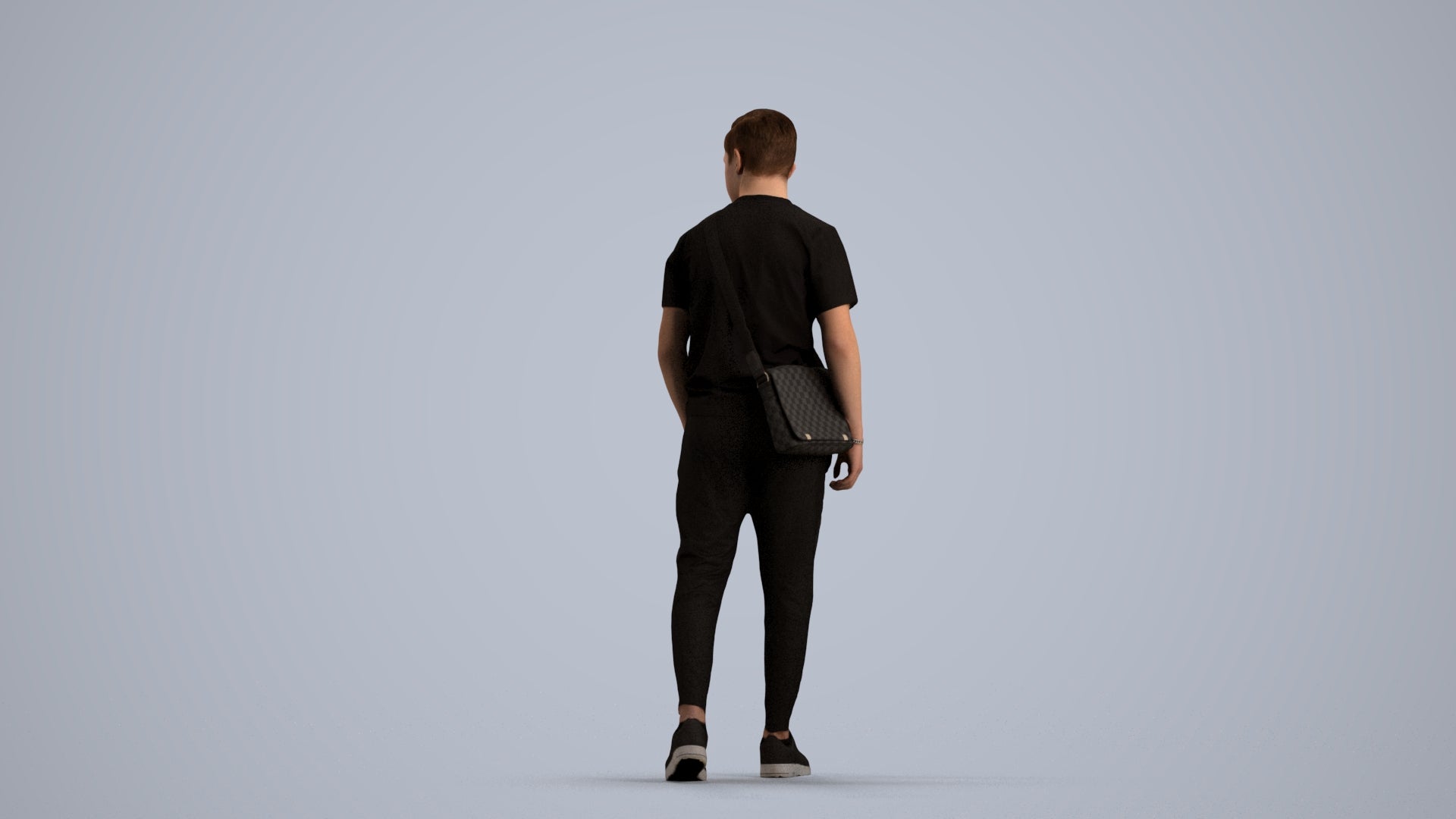 realistic 3D human boy casual kids, archviz people FBX OBJ for Blender, front view render