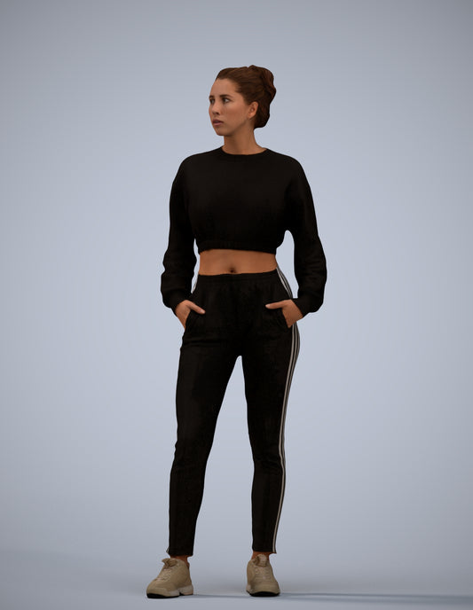 realistic 3D woman sport, scanned archviz people for Blender and 3ds Max