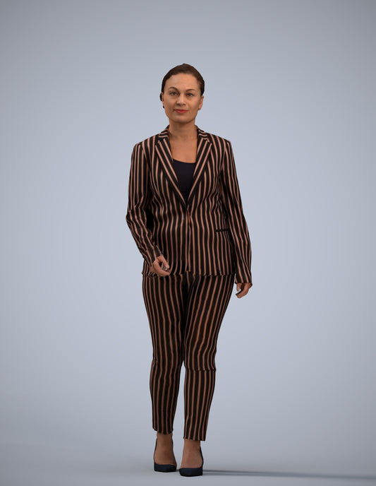 realistic 3D people woman business walking, render-ready for V-Ray and Corona, FBX OBJ