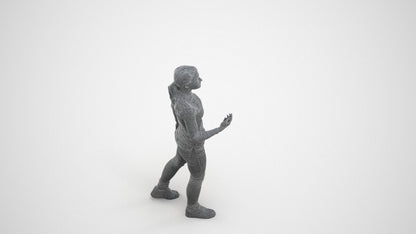 realistic 3D people woman casual walking, render-ready for V-Ray and Corona, FBX OBJ, wireframe three-quarter view