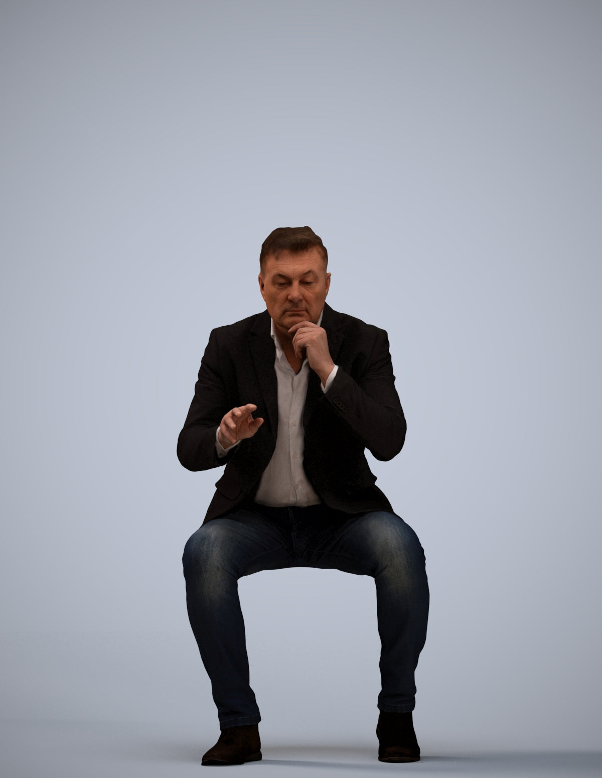 3D people model man business, scanned human for 3ds Max rendering
