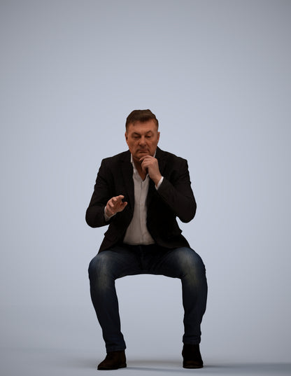 3D people model man business, scanned human for 3ds Max rendering