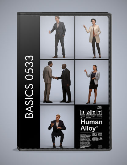 photogrammetry 3D people business collection, 5 realistic human models archviz FBX