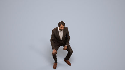 realistic 3D man business, scanned archviz people for Blender and 3ds Max, back view render