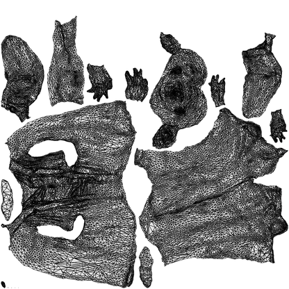 3D people model woman business walking, scanned human for 3ds Max rendering, wireframe top-down view