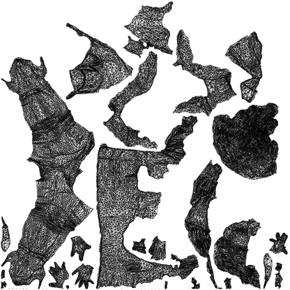 3D scanned woman standing casual, photorealistic archviz people for Enscape and SketchUp, wireframe top-down view