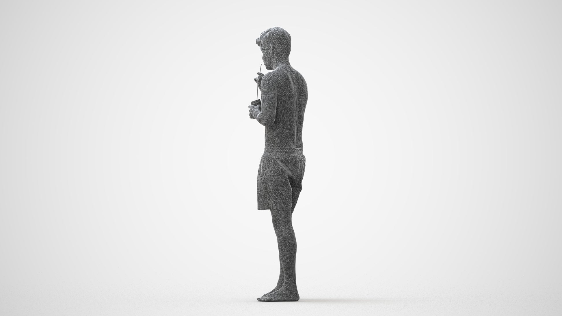 realistic 3D man sport pool, scanned archviz people for Blender and 3ds Max, square thumbnail