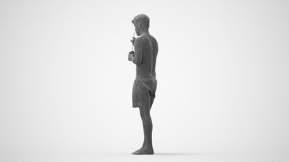 realistic 3D man sport pool, scanned archviz people for Blender and 3ds Max, square thumbnail