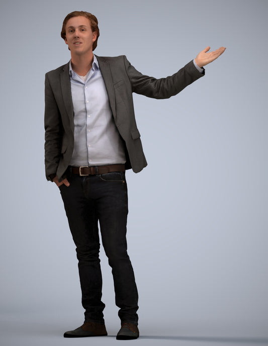 photogrammetry 3D man business, realistic human model archviz FBX