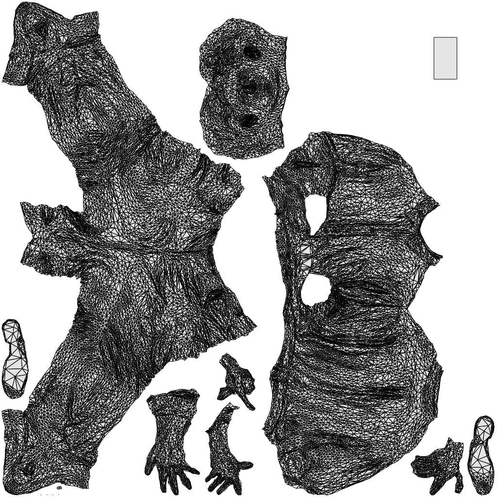 3D people model man casual standing, scanned human for 3ds Max rendering, wireframe top-down view