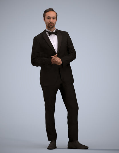 scanned 3D man formal formalaffairs, photogrammetry people for Enscape and V-Ray