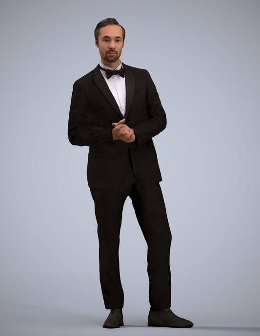 scanned 3D man formal formalaffairs, photogrammetry people for Enscape and V-Ray