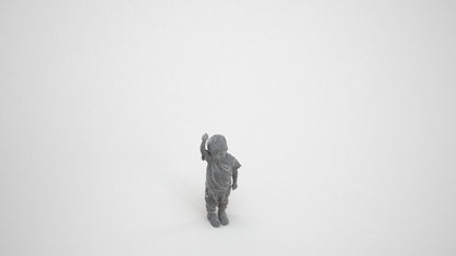 realistic 3D people boy casual kids, render-ready for V-Ray and Corona, FBX OBJ, wireframe three-quarter view
