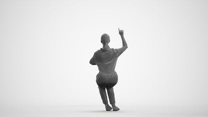 realistic 3D girl kids, scanned archviz people for Blender and 3ds Max, wireframe front view