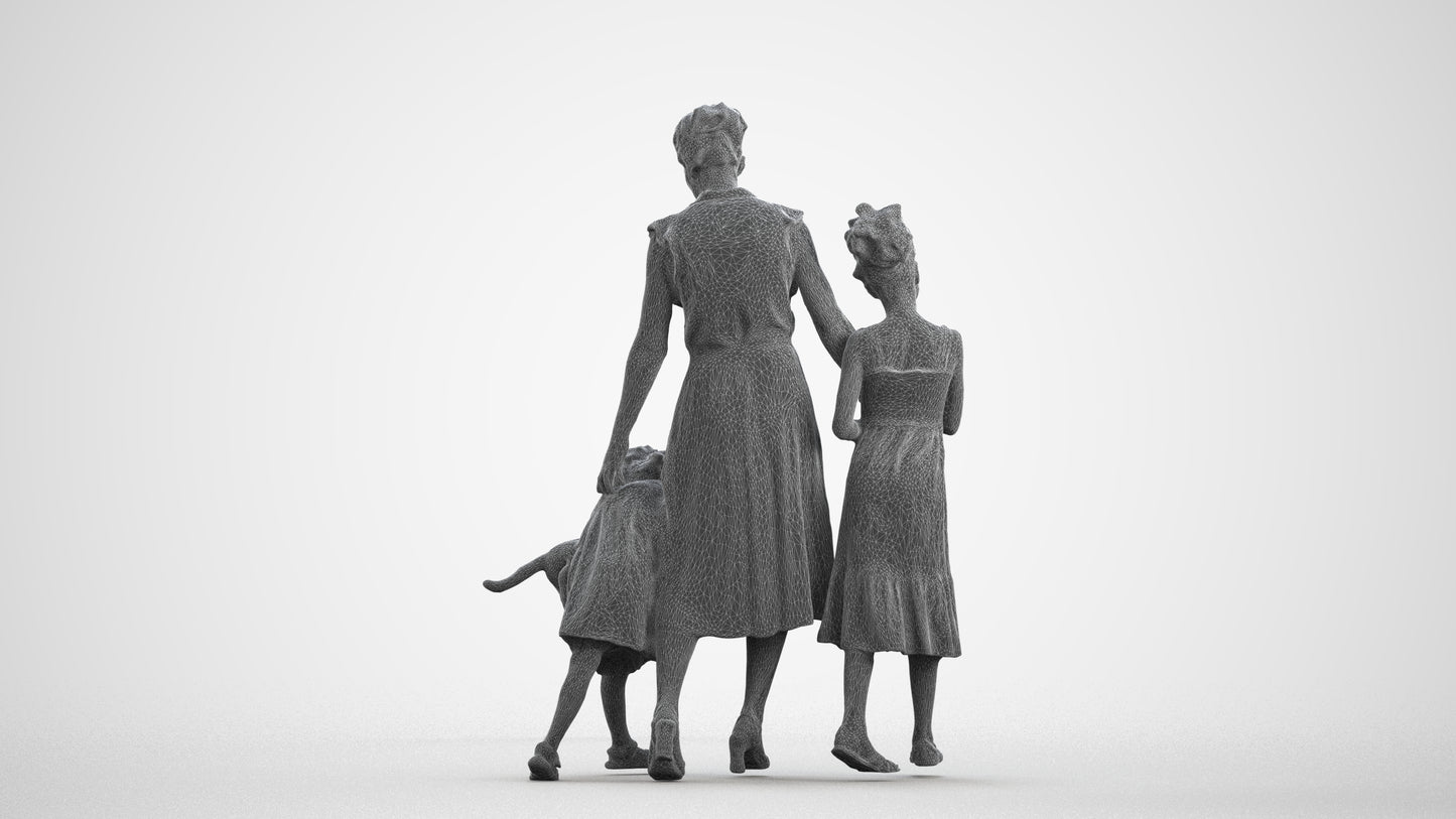 3D human model girl casual kids, photogrammetry scanned person for archviz, wireframe front view