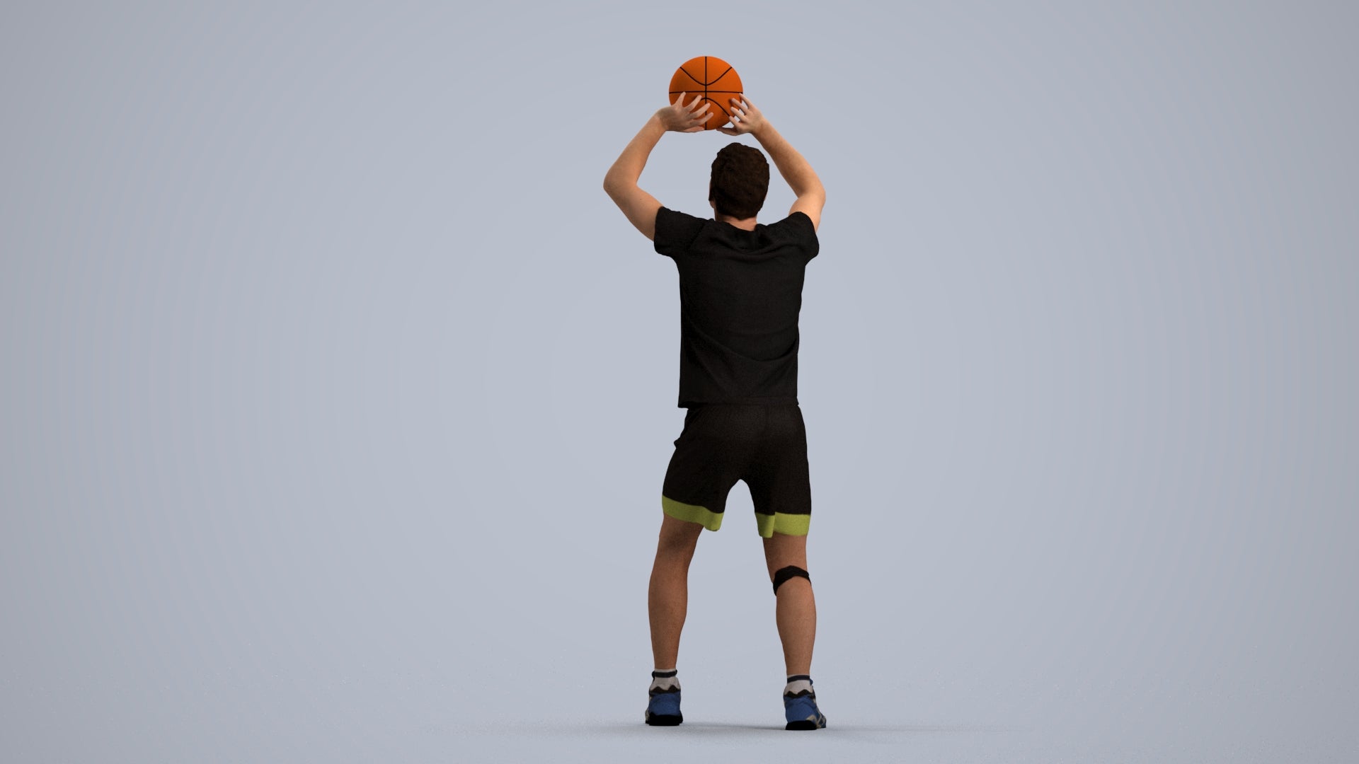 scanned 3D man sport, photogrammetry people for Enscape and V-Ray, front view render