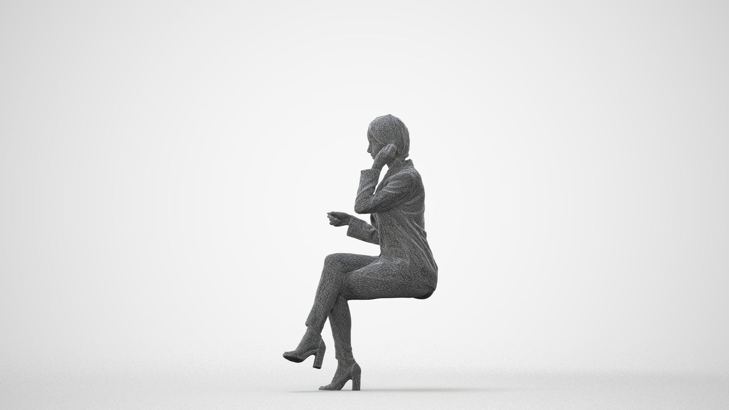 3D scanned woman business, photorealistic archviz people for Enscape and SketchUp, square thumbnail