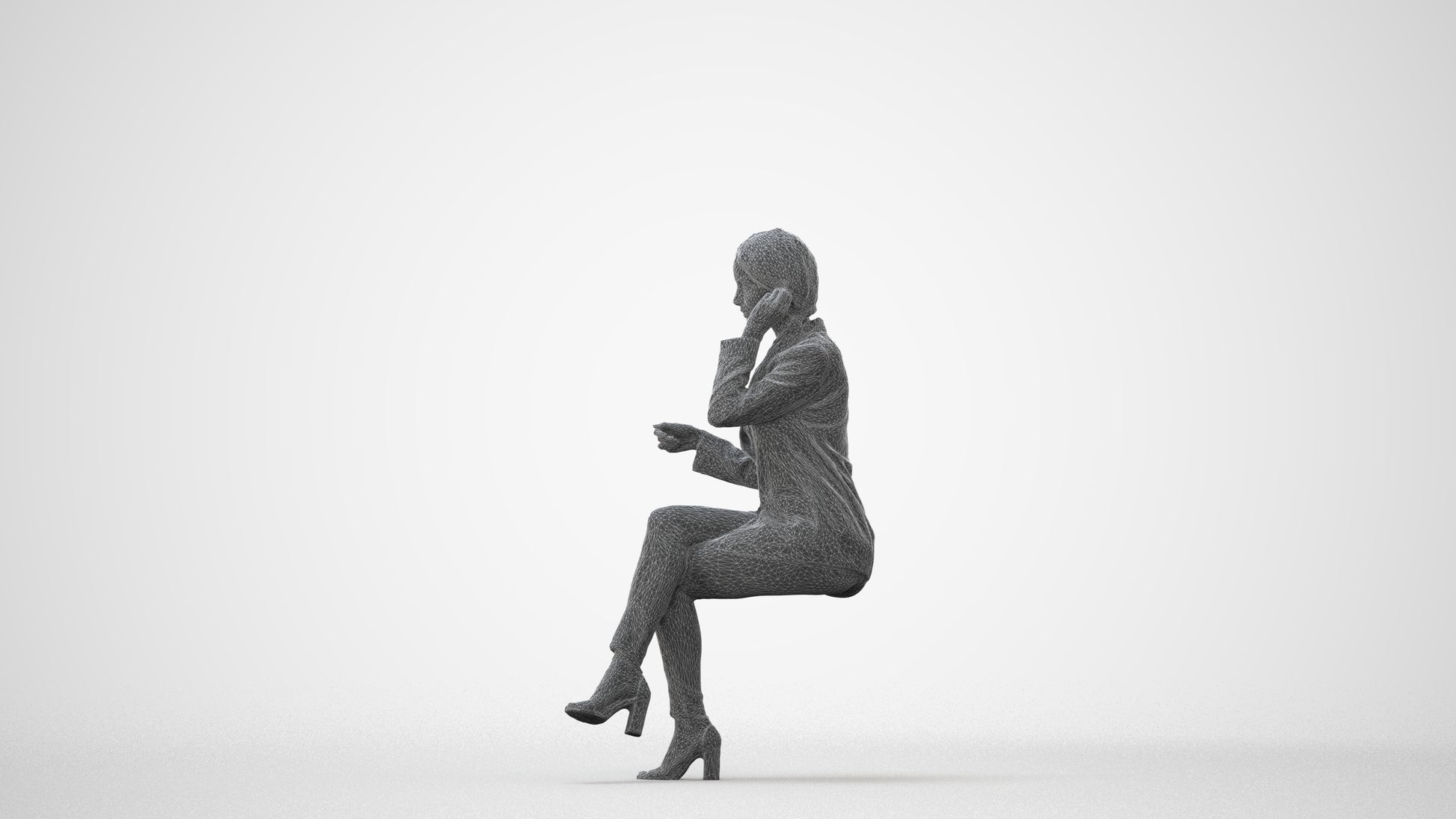 3D scanned woman business, photorealistic archviz people for Enscape and SketchUp, square thumbnail
