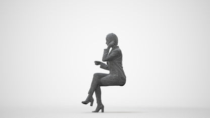 3D scanned woman business, photorealistic archviz people for Enscape and SketchUp, square thumbnail