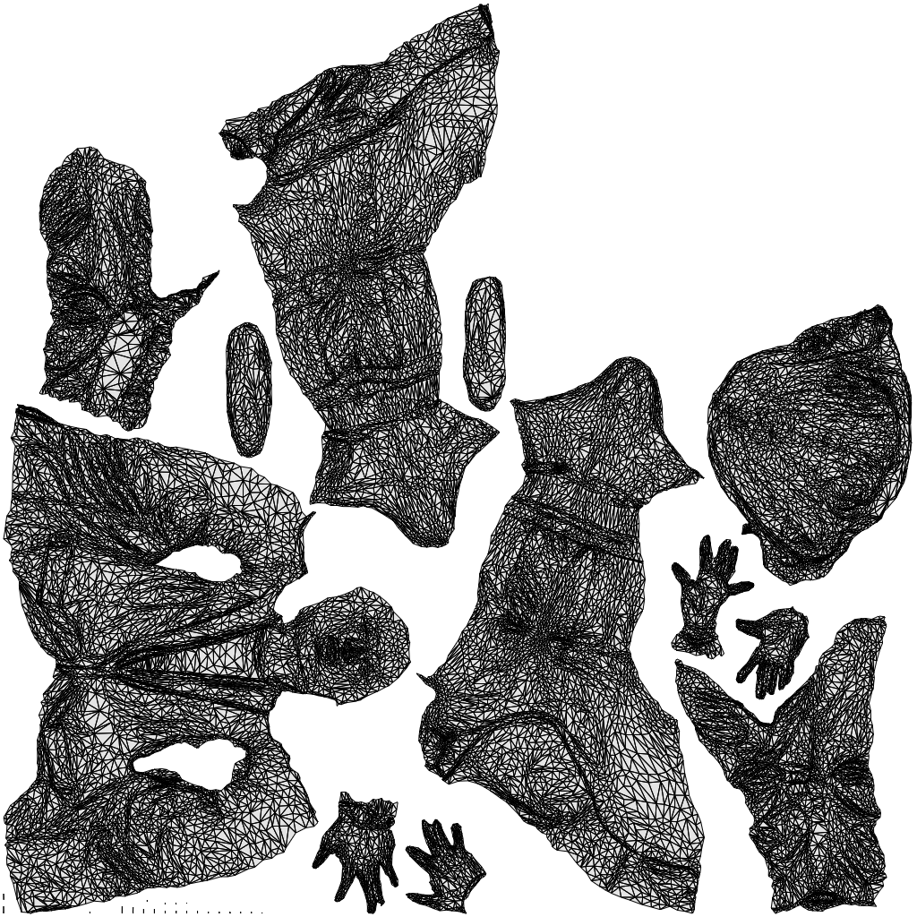 scanned 3D woman business, photogrammetry people for Enscape and V-Ray, wireframe top-down view