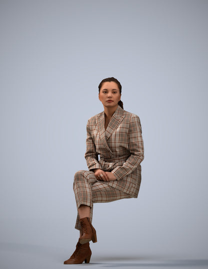 3D scanned woman business, photorealistic archviz people for Enscape and SketchUp