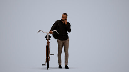 realistic 3D people man business cycling, render-ready for V-Ray and Corona, FBX OBJ, standing pose render