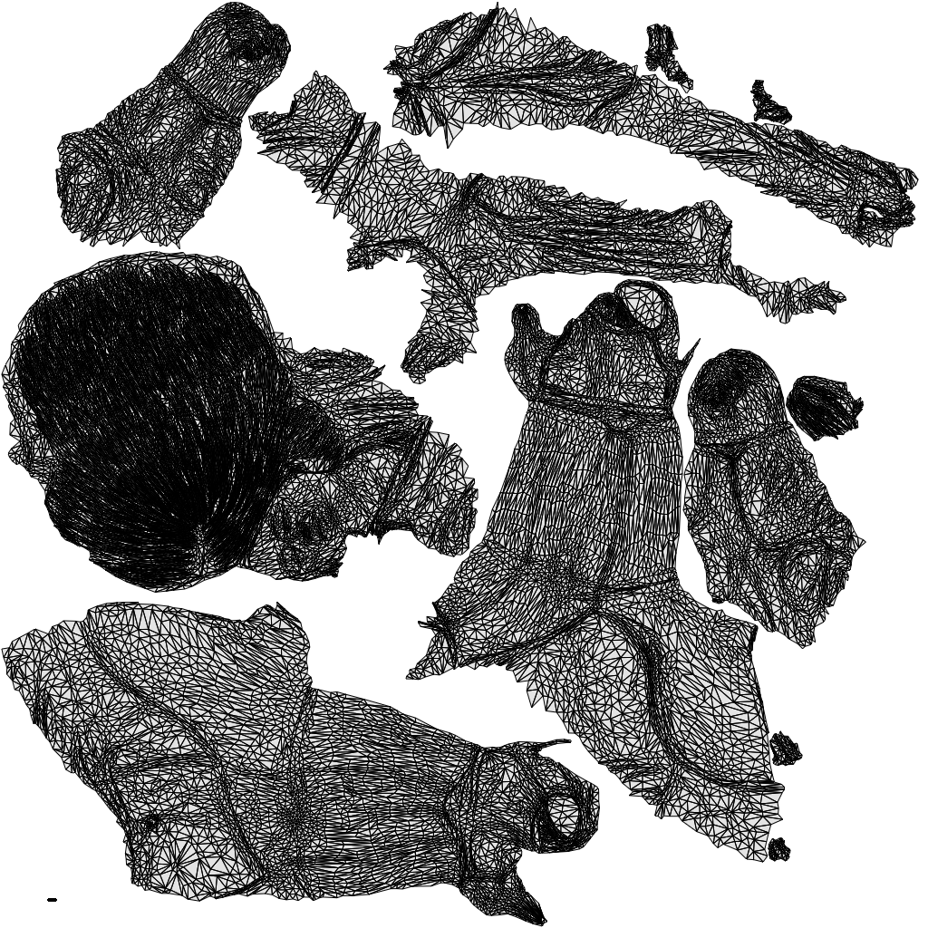 scanned 3D woman business sitting, photogrammetry people for Enscape and V-Ray, wireframe top-down view