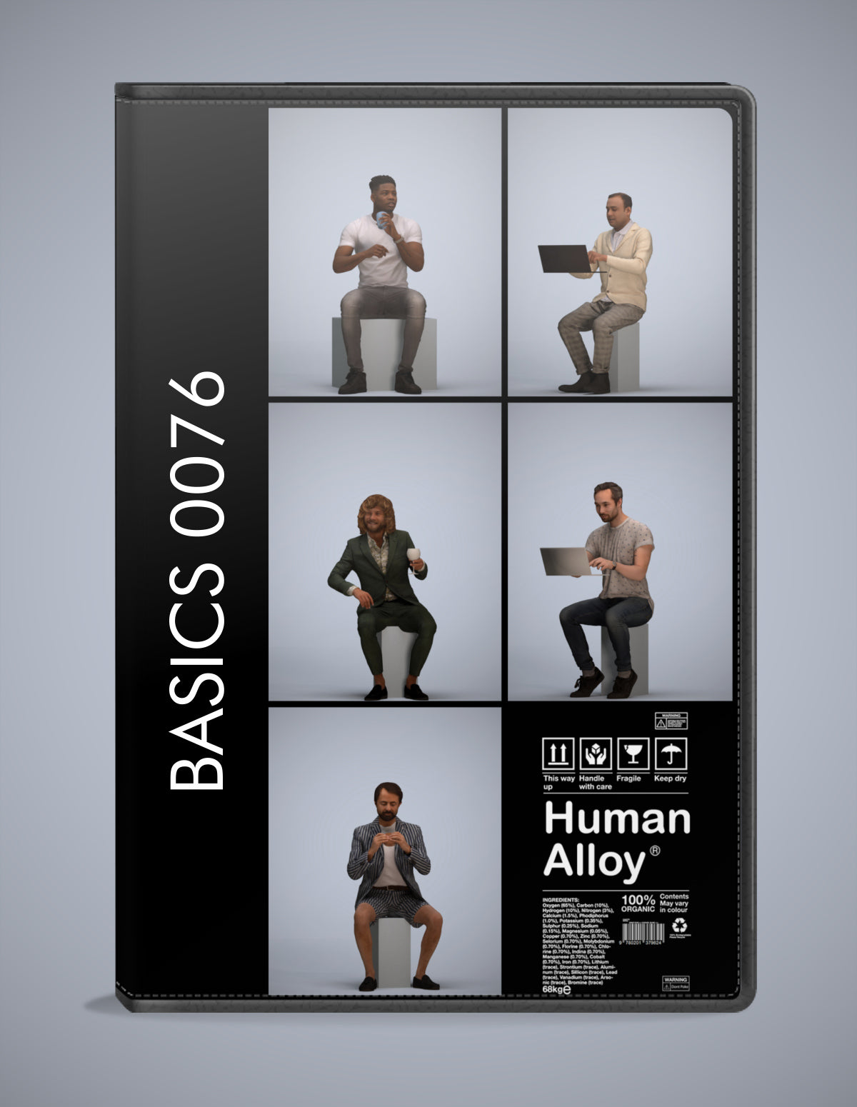realistic 3D people business set, 5 render-ready models for V-Ray and Corona