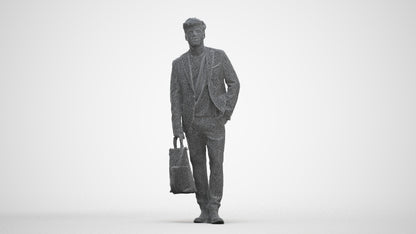scanned 3D man casual standing, photogrammetry people for Enscape and V-Ray, three-quarter front view render