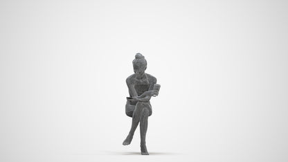 realistic 3D people woman pool, render-ready for V-Ray and Corona, FBX OBJ, three-quarter front view render