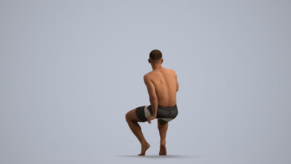 realistic 3D people man pool, render-ready for V-Ray and Corona, FBX OBJ, front view render