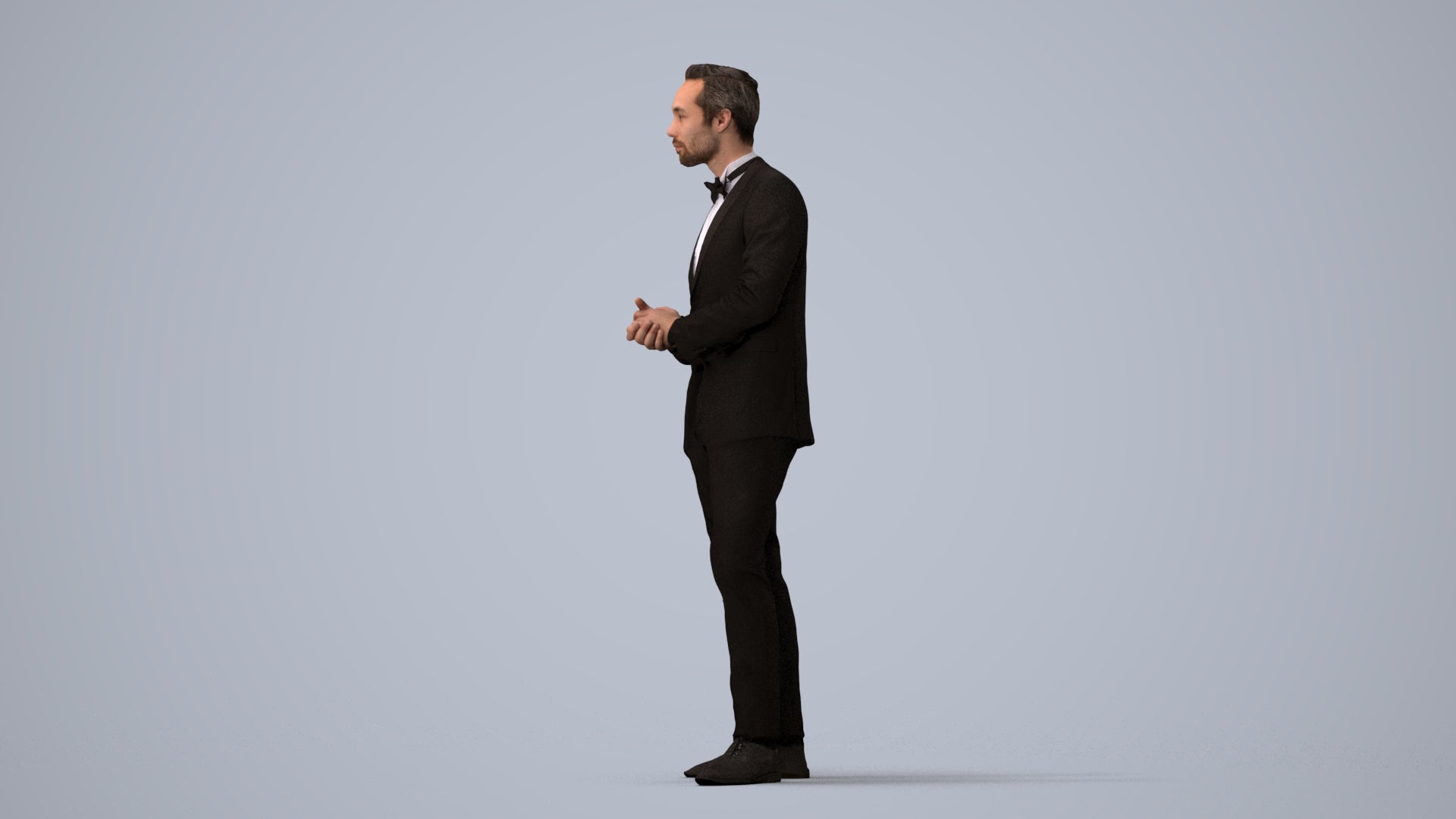 scanned 3D man formal formalaffairs, photogrammetry people for Enscape and V-Ray, three-quarter view render
