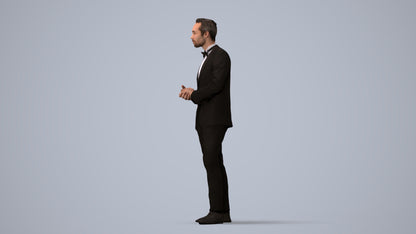 scanned 3D man formal formalaffairs, photogrammetry people for Enscape and V-Ray, three-quarter view render