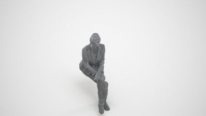 photogrammetry 3D woman business, realistic human model archviz FBX, wireframe three-quarter view
