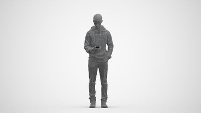 photogrammetry 3D boy casual kids, realistic human model archviz FBX, three-quarter front view render