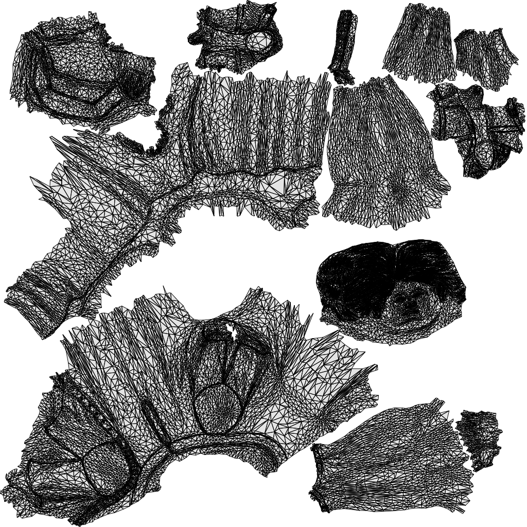 scanned 3D woman formal standing, photogrammetry people for Enscape and V-Ray, wireframe top-down view