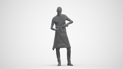 3D scanned man standing, photorealistic archviz people for Enscape and SketchUp, three-quarter front view render