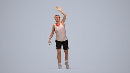 realistic 3D people woman sport, render-ready for V-Ray and Corona, FBX OBJ, top-down view render